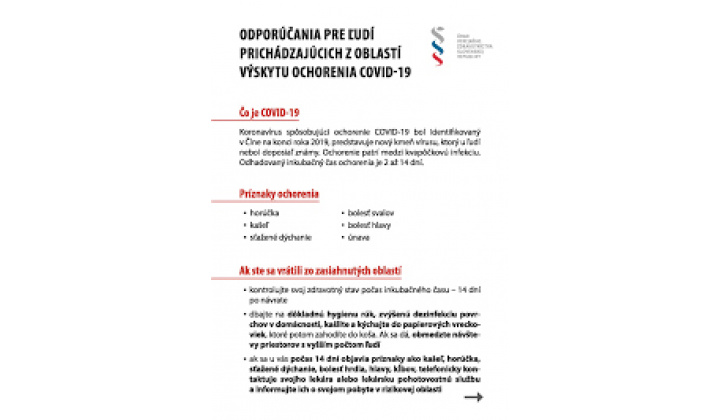 Informácie koronavirus 1