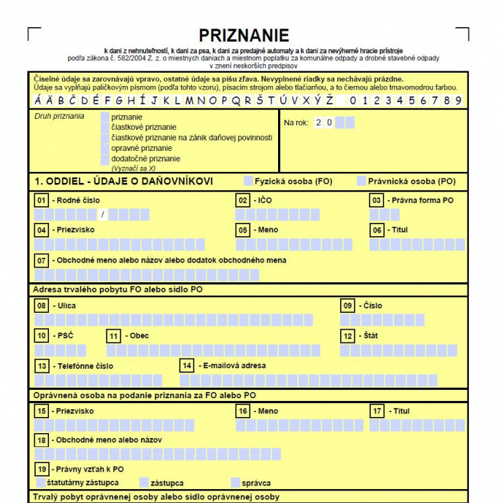 Menšia fotka pre článok Oznam Podanie daňového priznania do 31.januára 2026 - zmeny v dani z nehnuteľnosti, TKO, pes