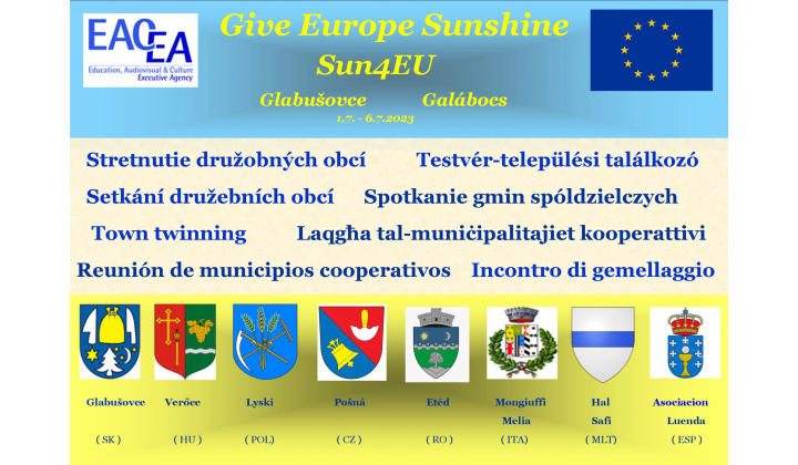 Stretnutie družobných obcí Give Europe Sunshine - Sun4EU Glabušovce 1-6.7.2023