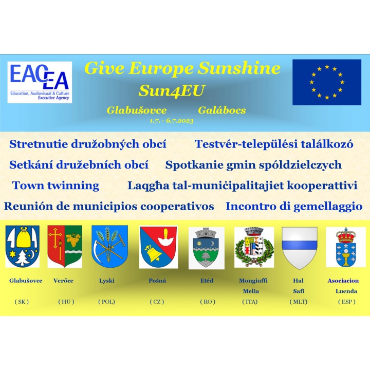 Menšia fotka pre článok Stretnutie družobných obcí Give Europe Sunshine - Sun4EU Glabušovce 1-6.7.2023