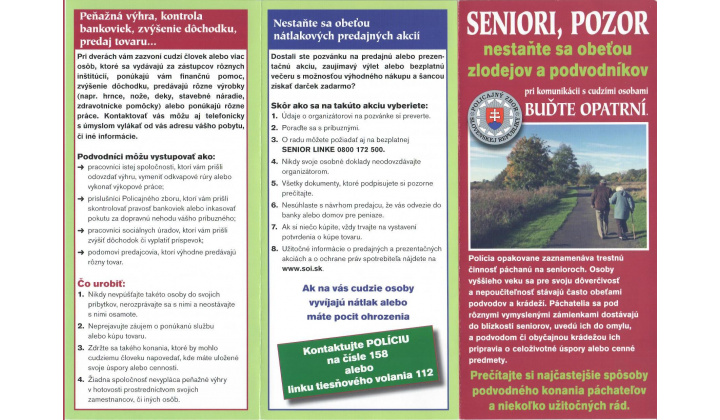 Fotka pre článok Upozornenie pre seniorov 1